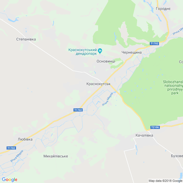 карта Краснокутськ