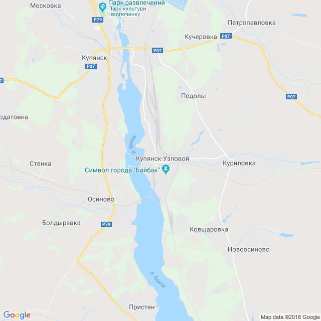 карта Купянск-Узловой