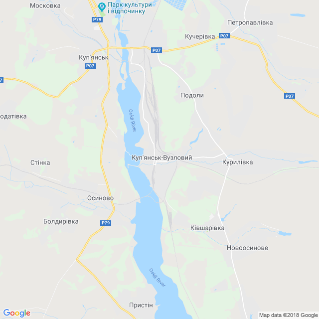карта Куп'янськ-Вузловий