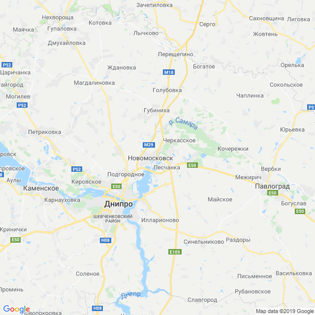 карта Новомосковский район