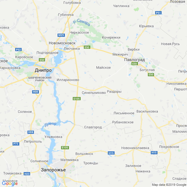 карта Синельниковский район