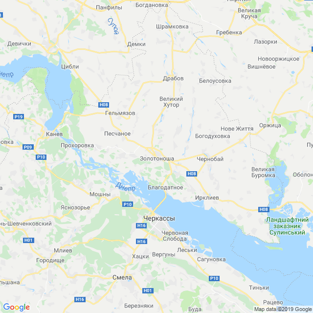 карта Золотоношский район