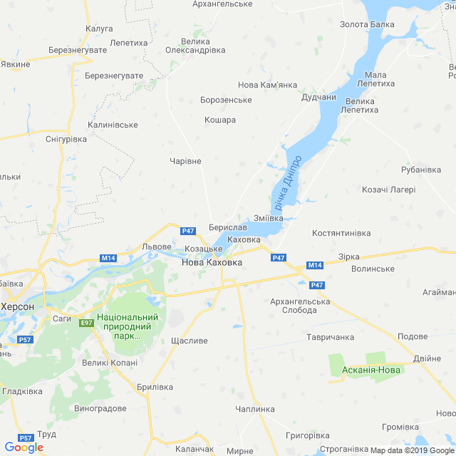 карта Бериславський район