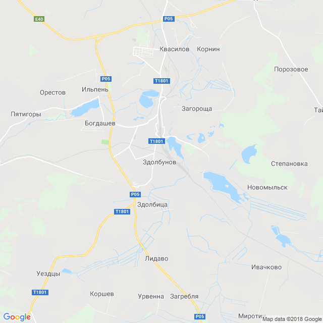 карта Здолбунов