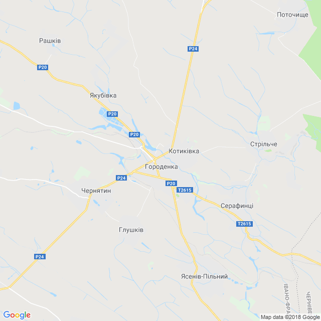 карта Городенка