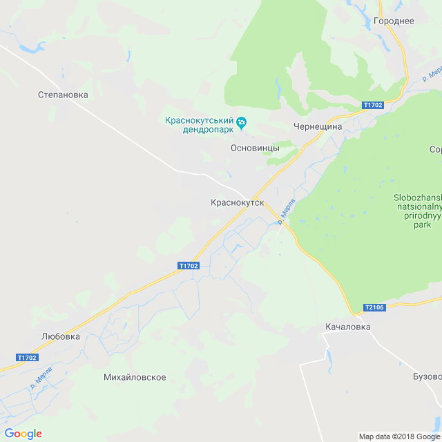 карта Краснокутск