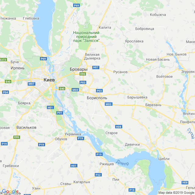 карта Бориспольский район