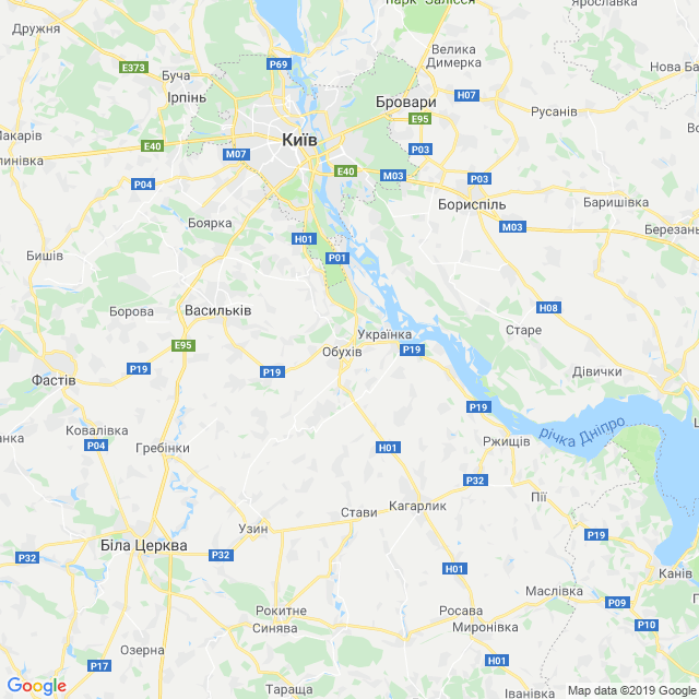 карта Обухівський район