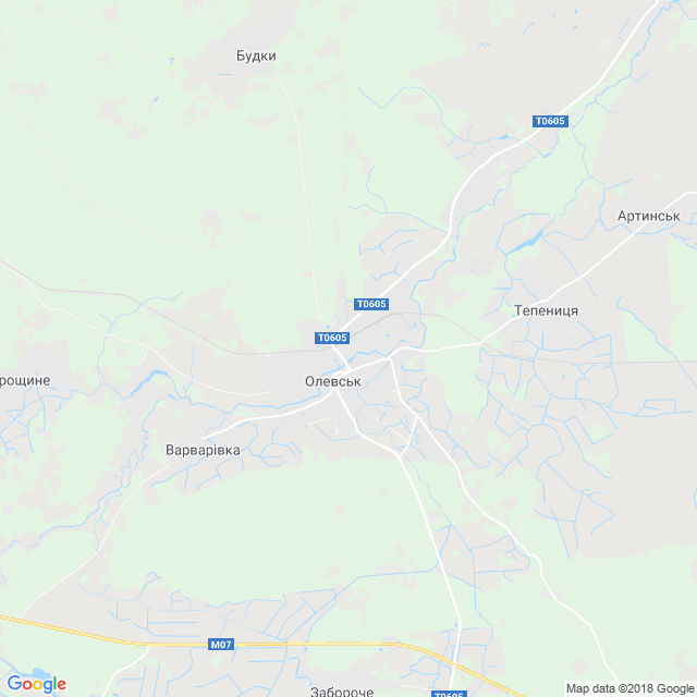 карта Олевськ