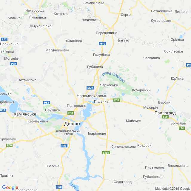 карта Новомосковський район
