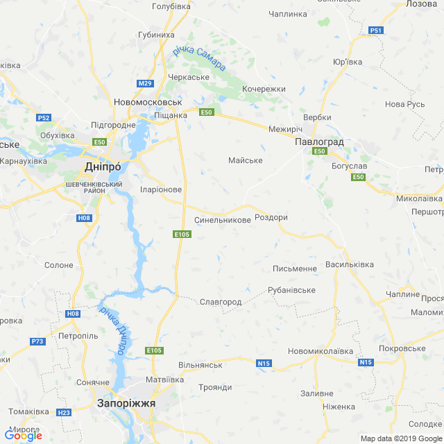 карта Синельниківський район
