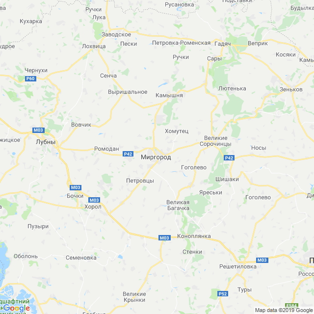 карта Миргородский район