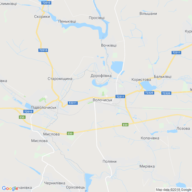 карта Волочиськ