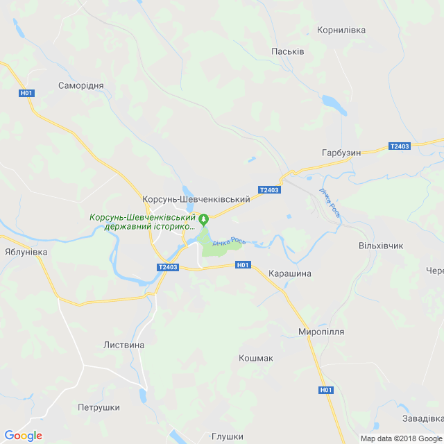 карта Корсунь-Шевченківський