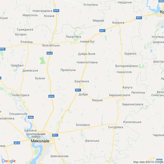карта Баштанський район