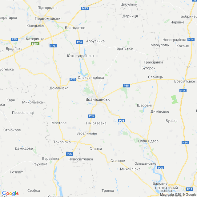карта Вознесенський район