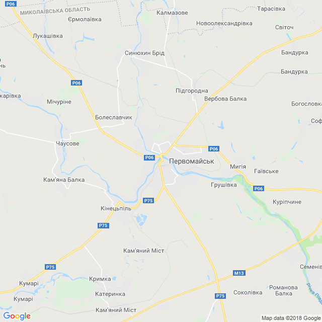 карта Первомайськ