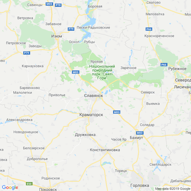 карта Краматорский район