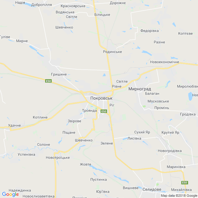 карта Покровськ