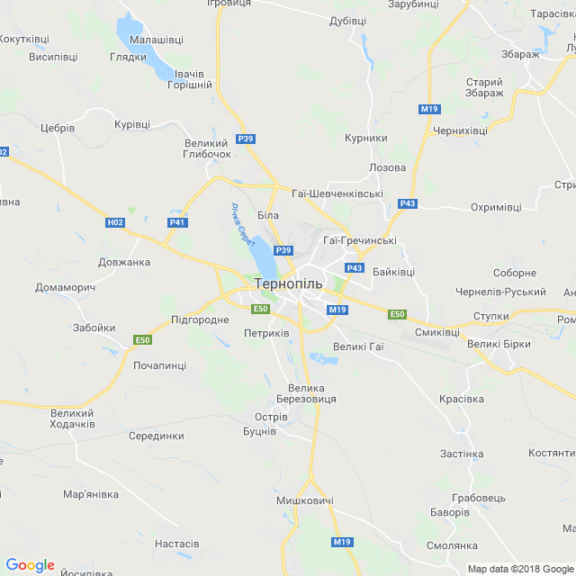 карта Тернопіль