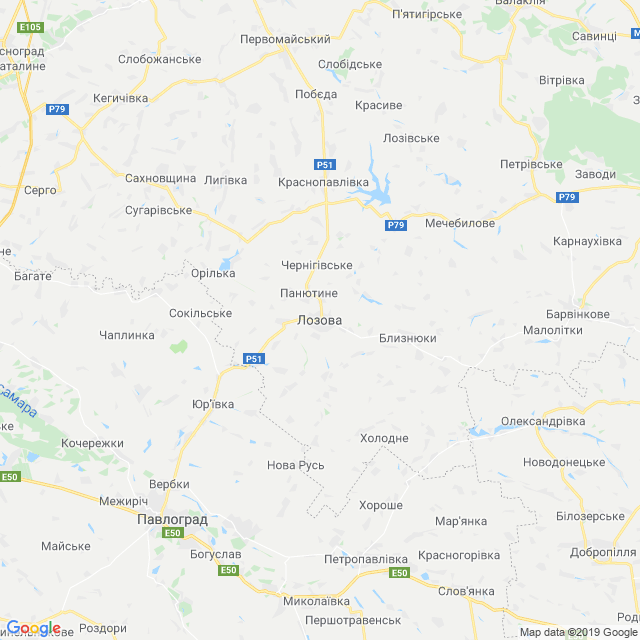карта Лозівський район
