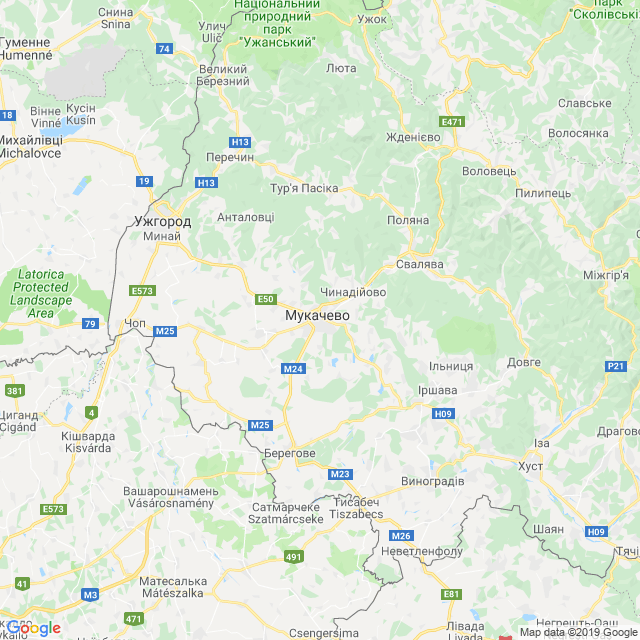карта Мукачівський район